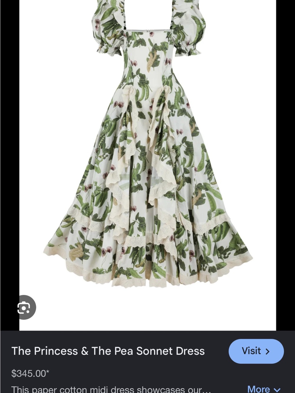 🚨 ISO 🚨Selkie White & Green Floral Midi Dress